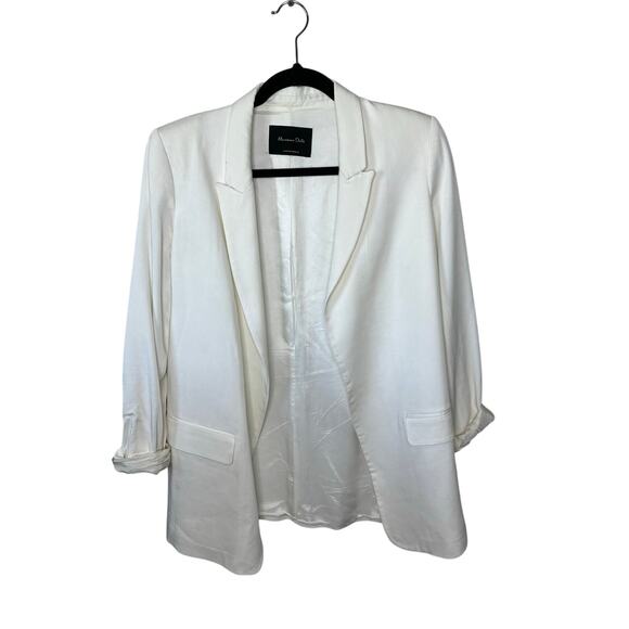 Massimo Dutti White Open Blazer Jacket Women's Size Small - Picture 1 of 10